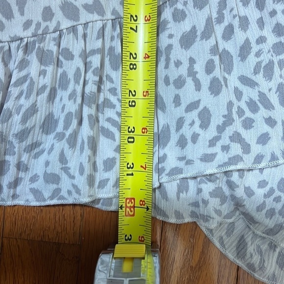 Altar’d State Cheetah Print White and Gray Faux Wrap Long Sleeve Mini Dress Sz M - Picture 10 of 10